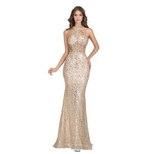 🆕NWT PROM BRIDESMAIDS Sequined Maxi Gown